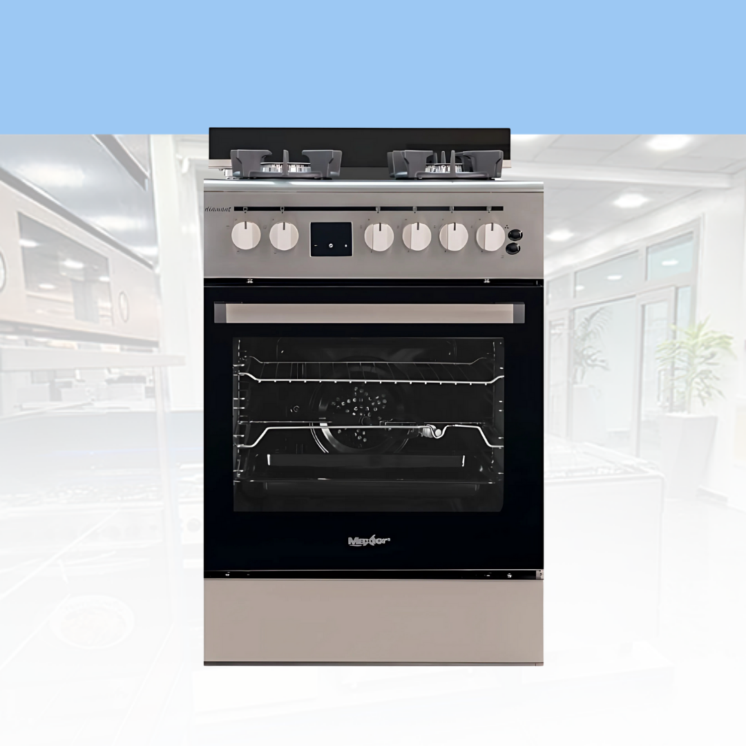 IMTFW+ CUISINIERE MAXTOR 4 FEUX 60_60 INOX VENT GAZ _ELEC FONT